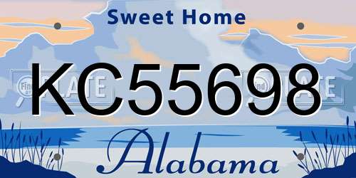KC55698 Alabama License Plate
