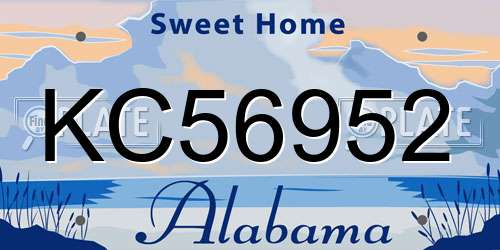 KC56952 Alabama License Plate