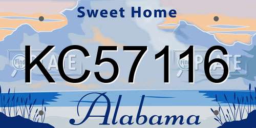 KC57116 Alabama License Plate