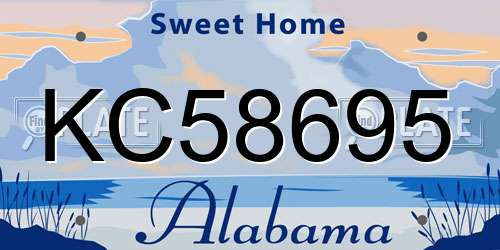 KC58695 Alabama License Plate