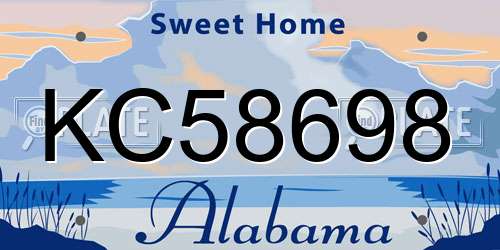 KC58698 Alabama License Plate
