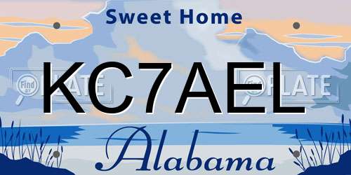 KC7AEL Alabama License Plate