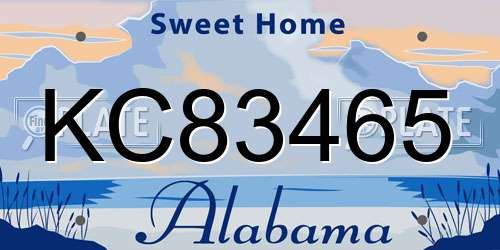 KC83465 Alabama License Plate