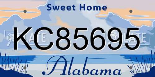 KC85695 Alabama License Plate