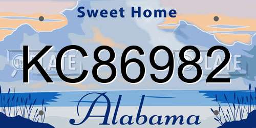 KC86982 Alabama License Plate