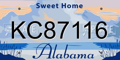 KC87116 Alabama License Plate