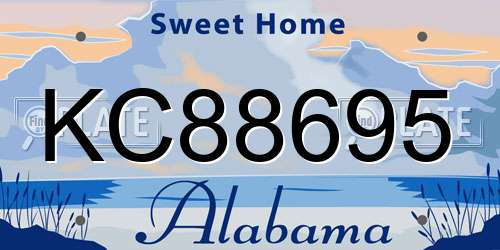 KC88695 Alabama License Plate