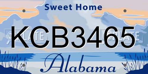 KCB3465 Alabama License Plate