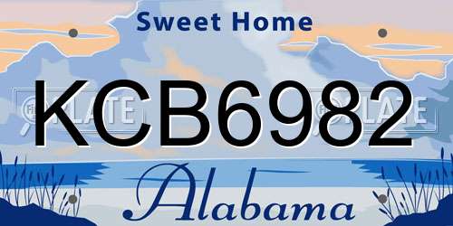 KCB6982 Alabama License Plate