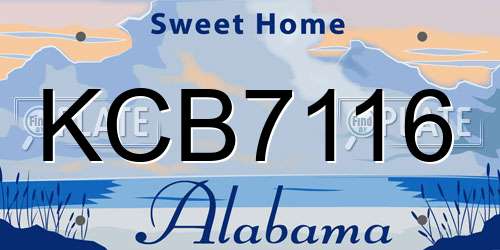 KCB7116 Alabama License Plate