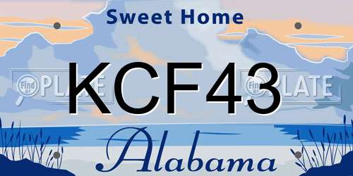 KCF43 Alabama License Plate