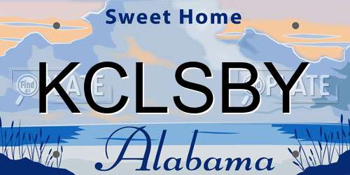 KCLSBY Alabama License Plate