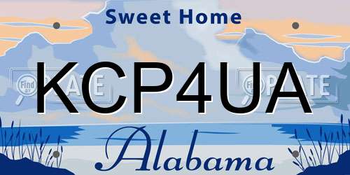 KCP4UA Alabama License Plate
