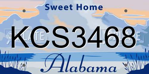KCS3468 Alabama License Plate