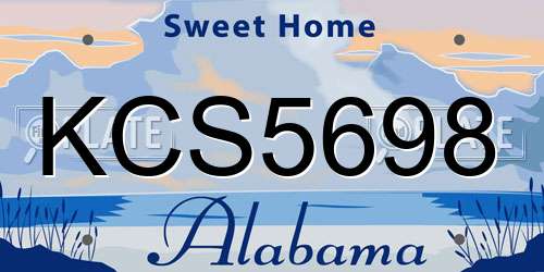 KCS5698 Alabama License Plate