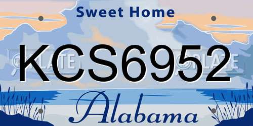 KCS6952 Alabama License Plate