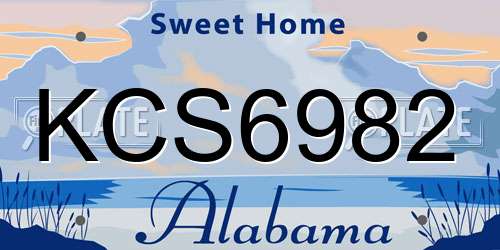 KCS6982 Alabama License Plate