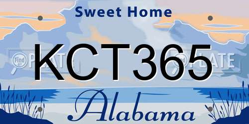 KCT365 Alabama License Plate