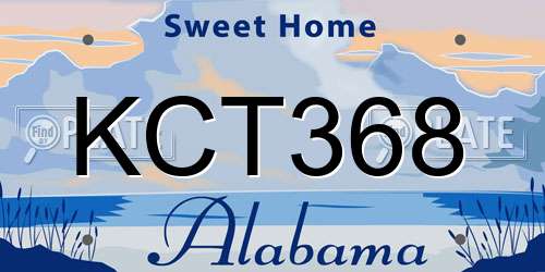KCT368 Alabama License Plate