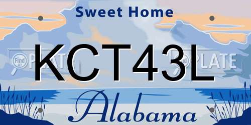 KCT43L Alabama License Plate