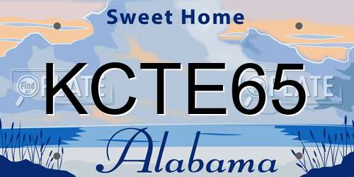 KCTE65 Alabama License Plate