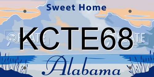 KCTE68 Alabama License Plate