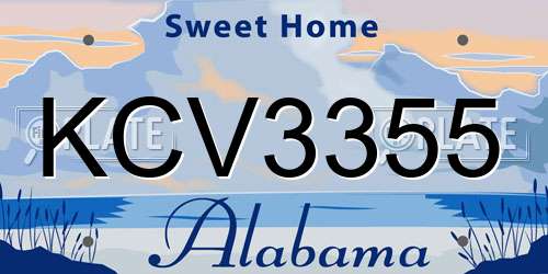 KCV3355 Alabama License Plate