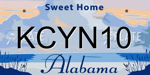 KCYN10 Alabama License Plate