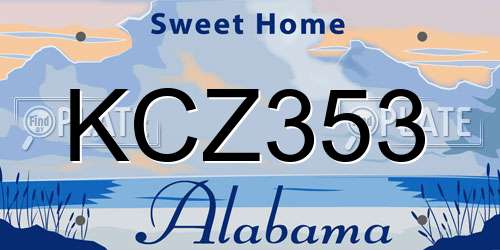 KCZ353 Alabama License Plate