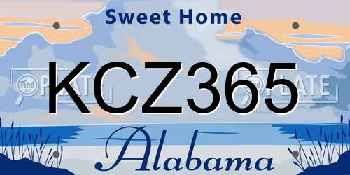 KCZ365 Alabama License Plate