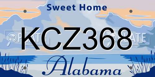 KCZ368 Alabama License Plate