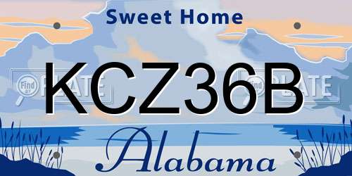 KCZ36B Alabama License Plate