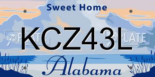 KCZ43L Alabama License Plate