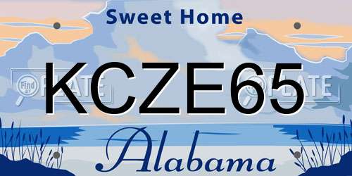 KCZE65 Alabama License Plate