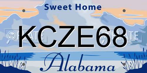 KCZE68 Alabama License Plate