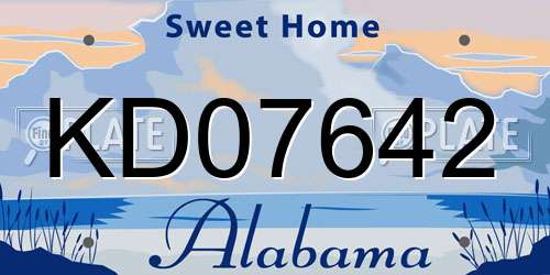KD07642 Alabama License Plate