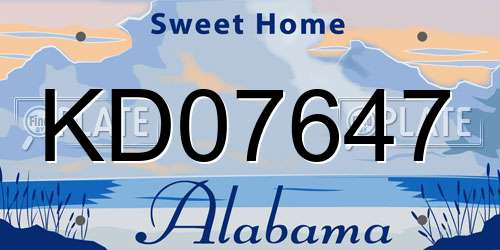 KD07647 Alabama License Plate