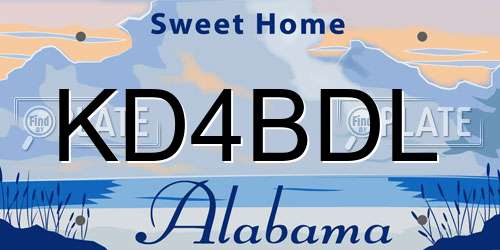 KD4BDL Alabama License Plate