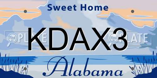 KDAX3 Alabama License Plate
