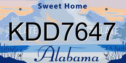 KDD7647 Alabama License Plate
