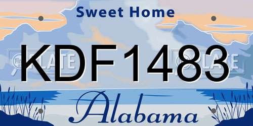 KDF1483 Alabama License Plate
