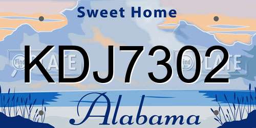 KDJ7302 Alabama License Plate