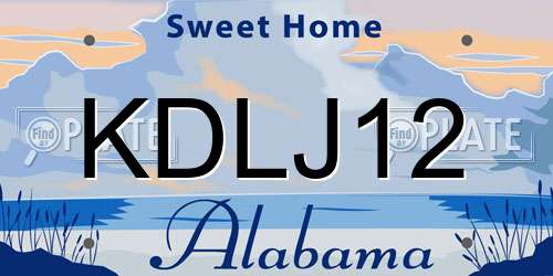 KDLJ12 Alabama License Plate