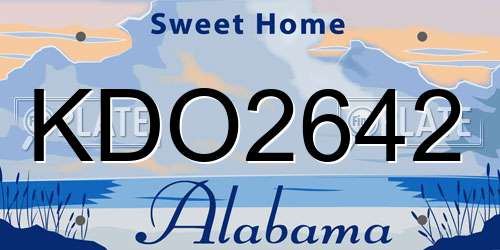 KDO2642 Alabama License Plate