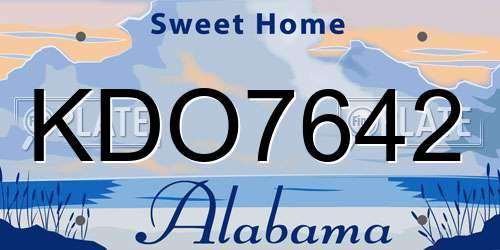 KDO7642 Alabama License Plate