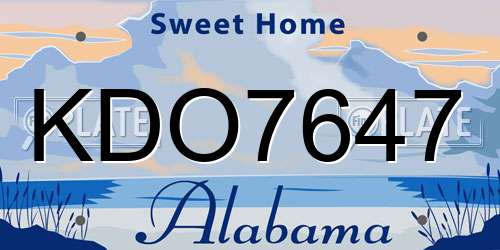 KDO7647 Alabama License Plate