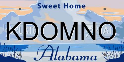 KDOMNO Alabama License Plate