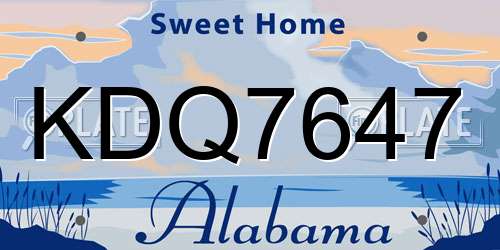 KDQ7647 Alabama License Plate
