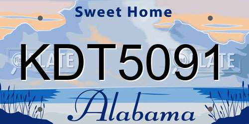 KDT5091 Alabama License Plate