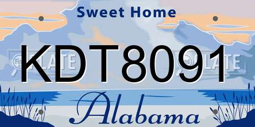 KDT8091 Alabama License Plate